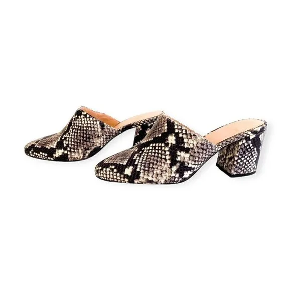J. Crew Sophie Mule in Snake Embossed Leather sz 7 - Picture 3 of 11